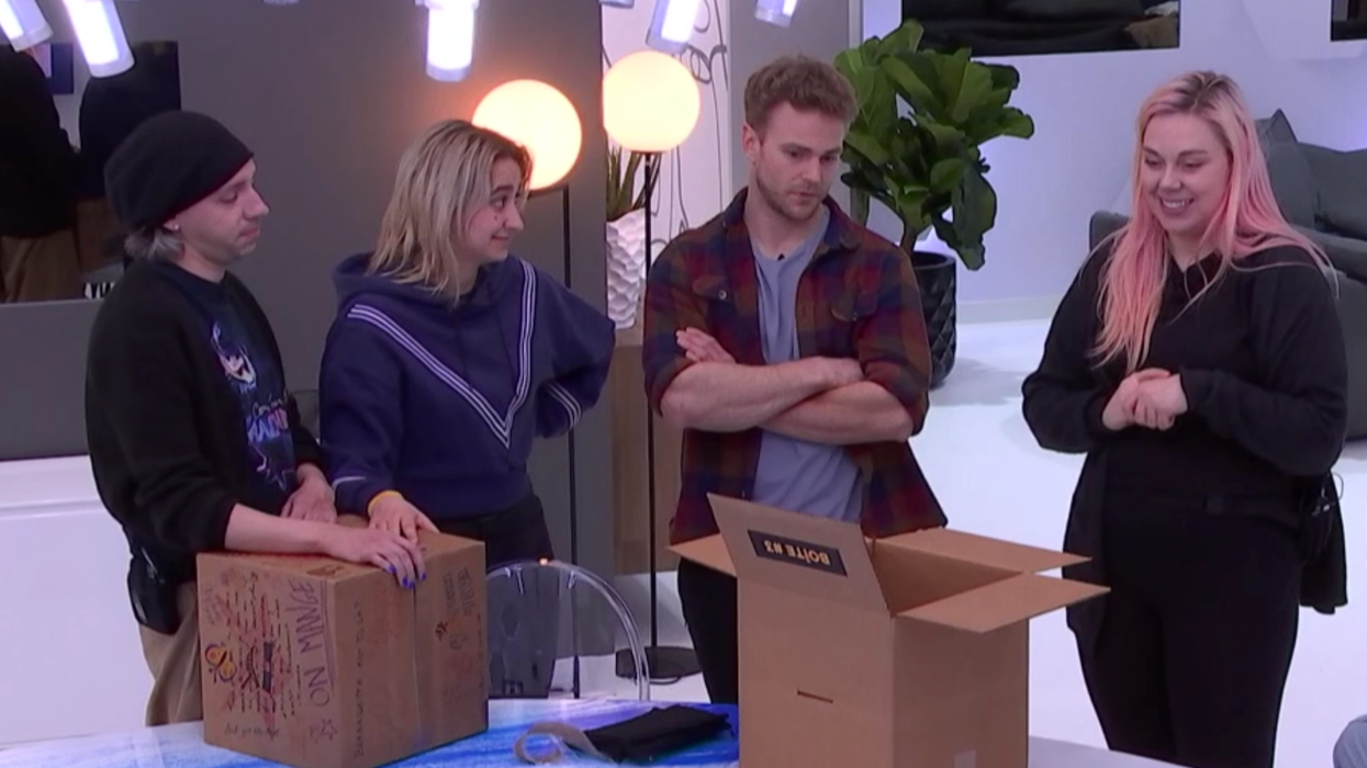 Tranna Wintour, Éléonore Lagacé, Hugo Barrette et Stéphanie Harvey à Big Brother Célébrités.