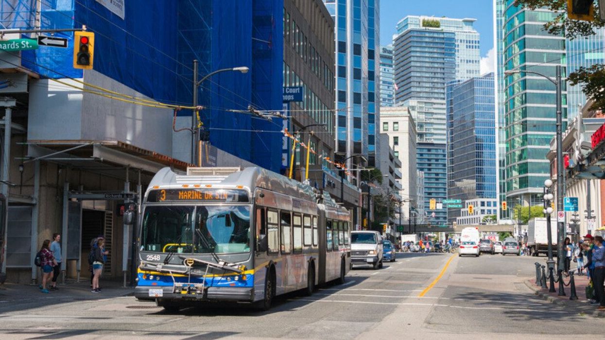 Translink bus in downtown Vancouver.