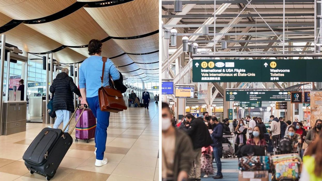 Travellers at Winnipeg and Vancouver international airports.