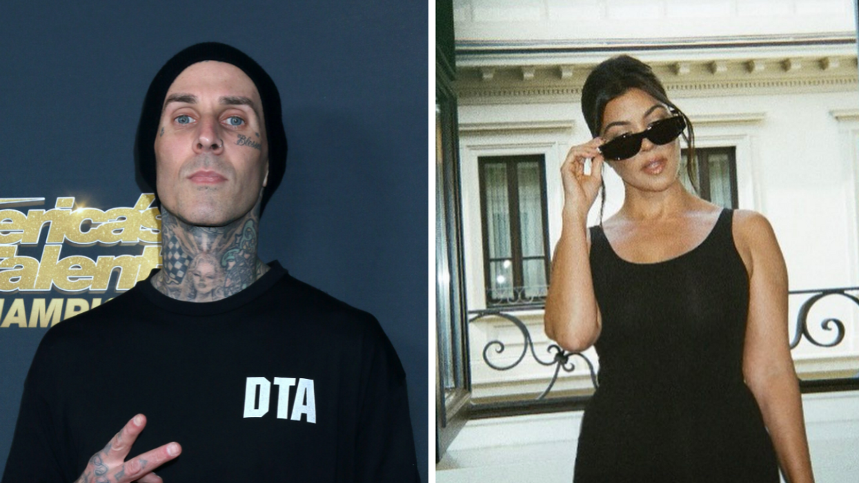 Travis Barker. Right: Kourtney Kardashian.