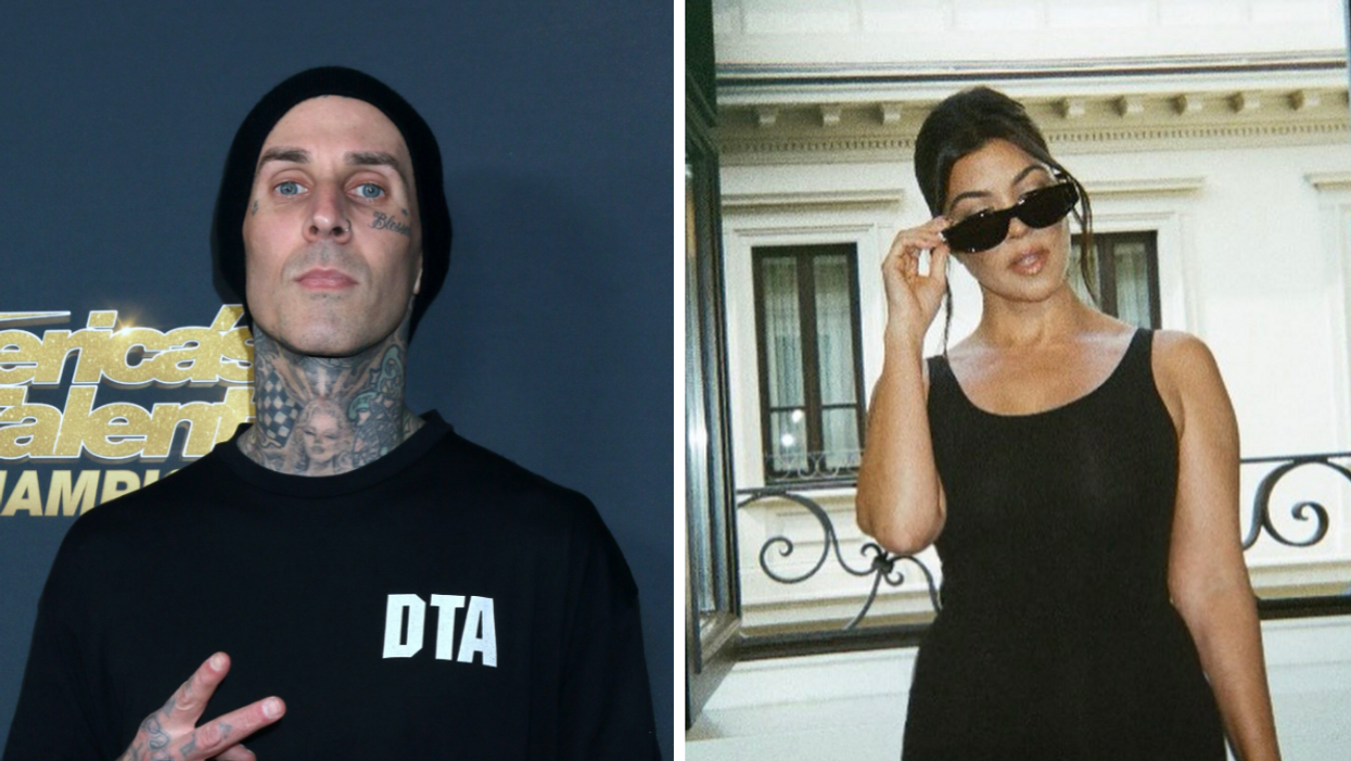 Travis Barker. Right: Kourtney Kardashian. 