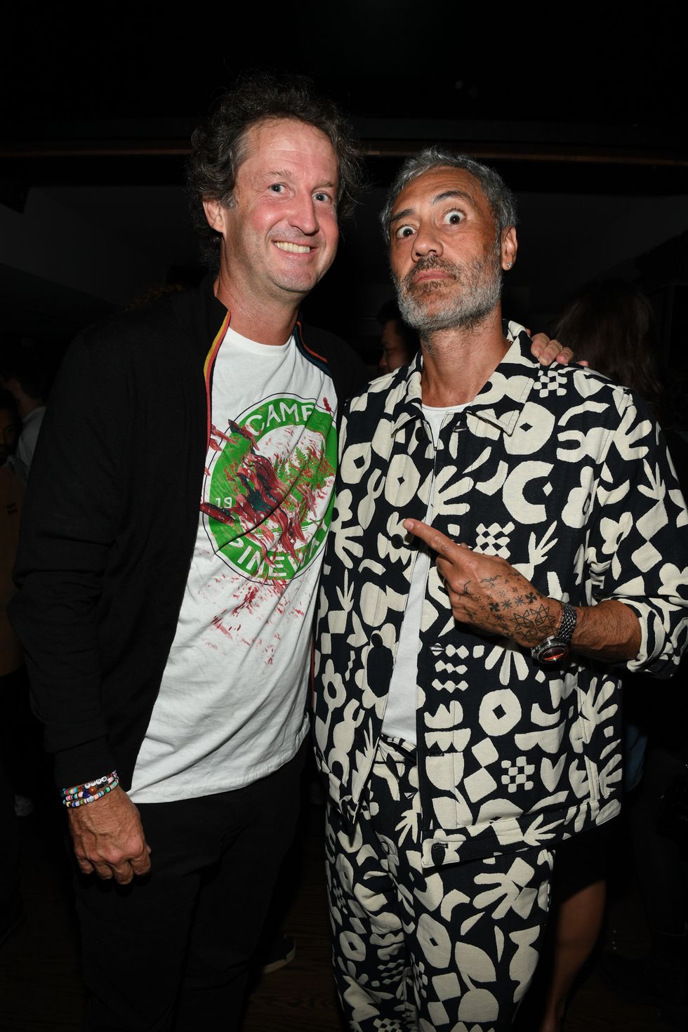 Trevor Groth and Taika Waititi at a TIFF party in Toronto on September 9, 2023.