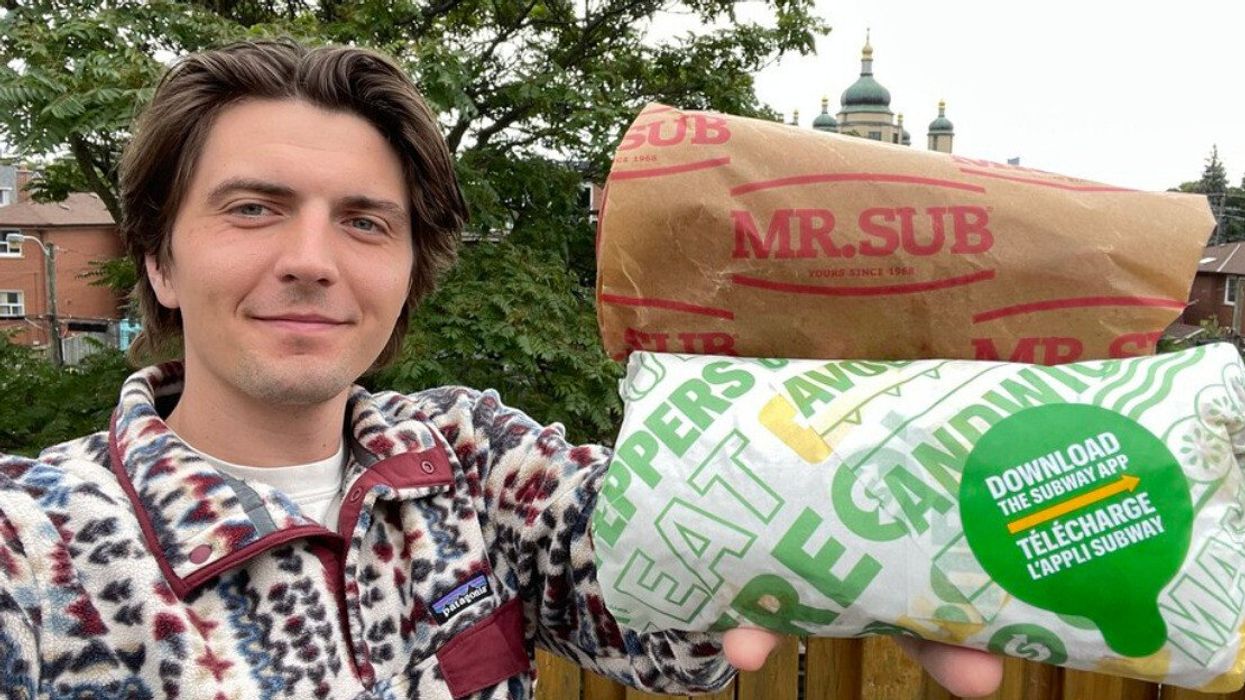 Tristan holding both of the subs.