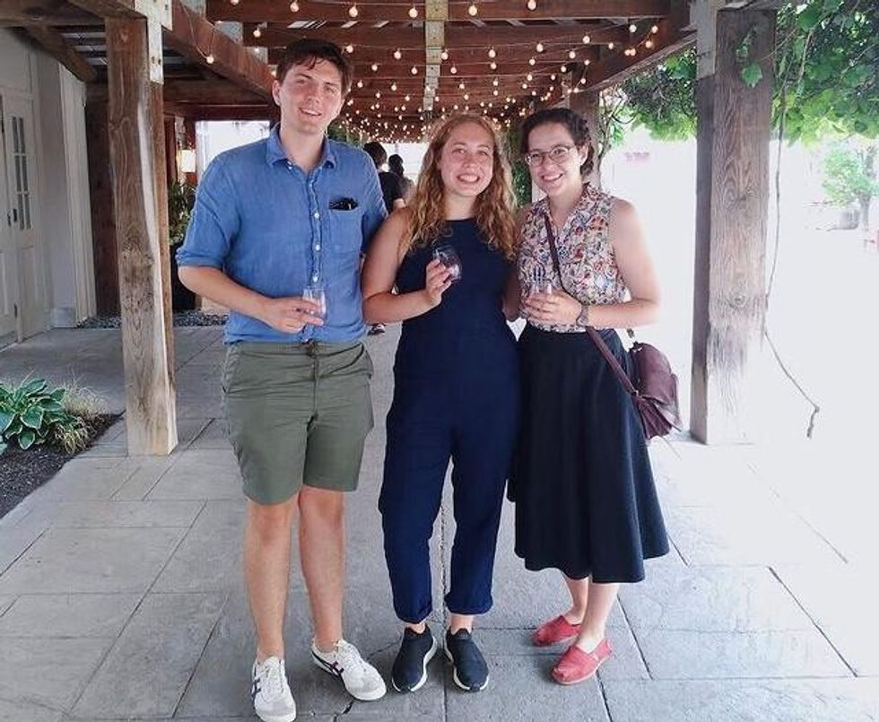 Tristan Wheeler and friends on a wine tour.
