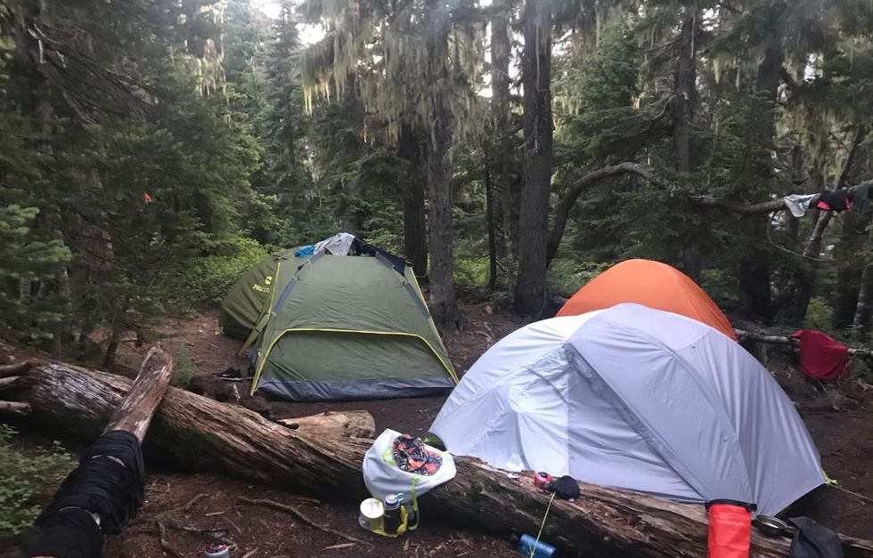 Tristan Wheeler's campsite in Garibaldi Provincial Park.