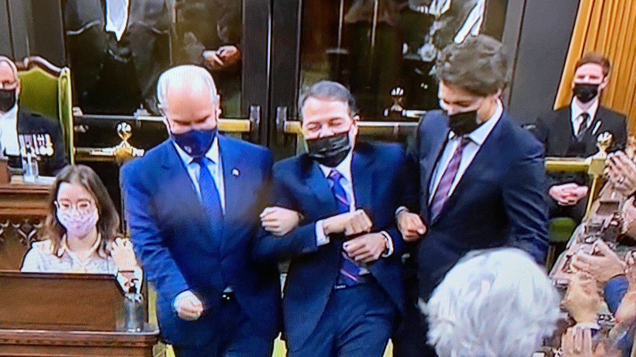 Trudeau & O'Toole Just 'Dragged' Canada's New Speaker & The Tradition Is So Weird (PHOTOS)