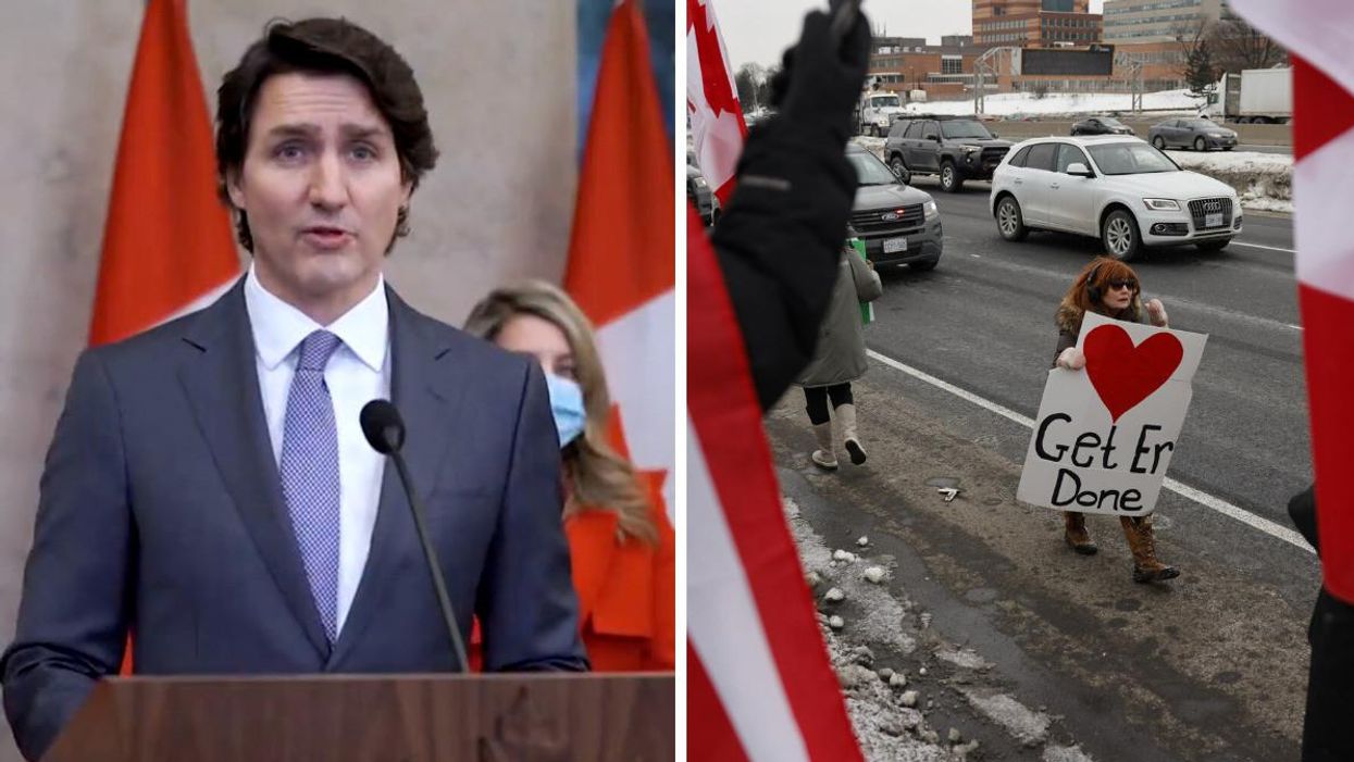 Trudeau Says Canada Is Not Intimidated By Protesters Who Held 'Racist Flags' & 'Stole Food'