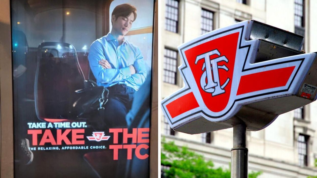 TTC advertisement. Right: TTC logo.