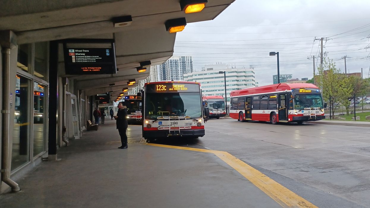 ttc buses at a station