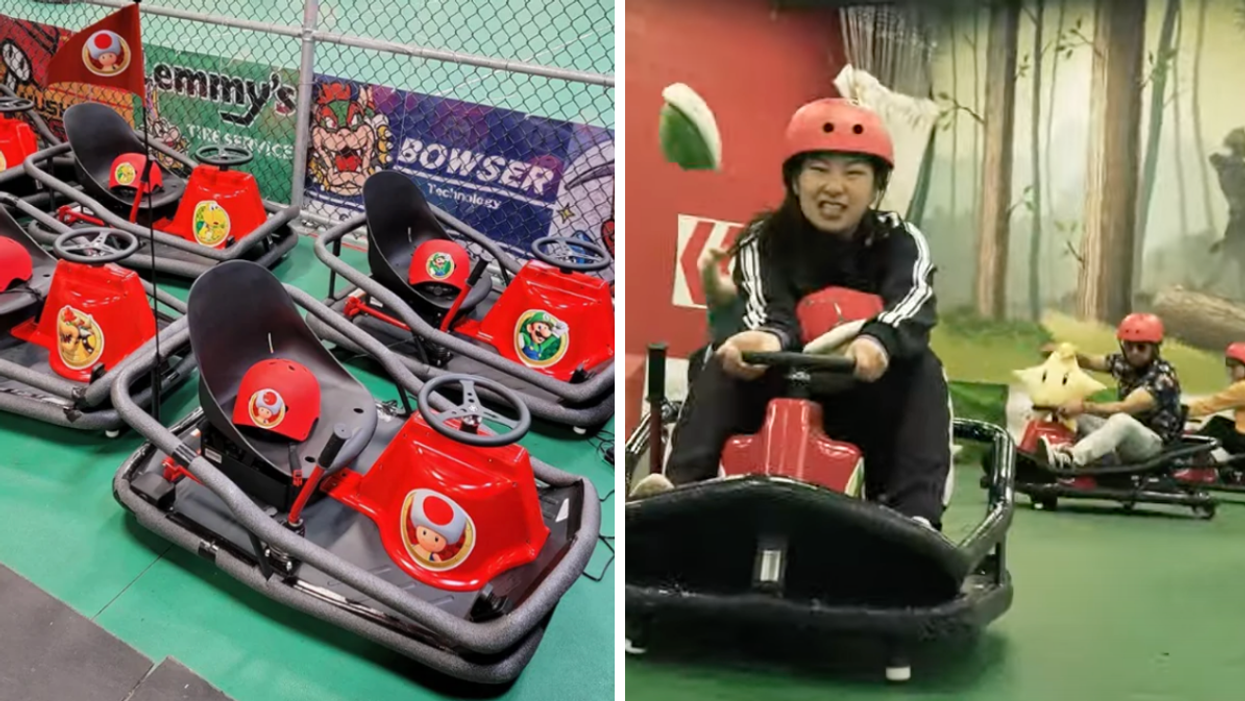 Tu peux jouer à Mario Kart en vrai à Montréal et lancer des carapaces sur tes adversaires