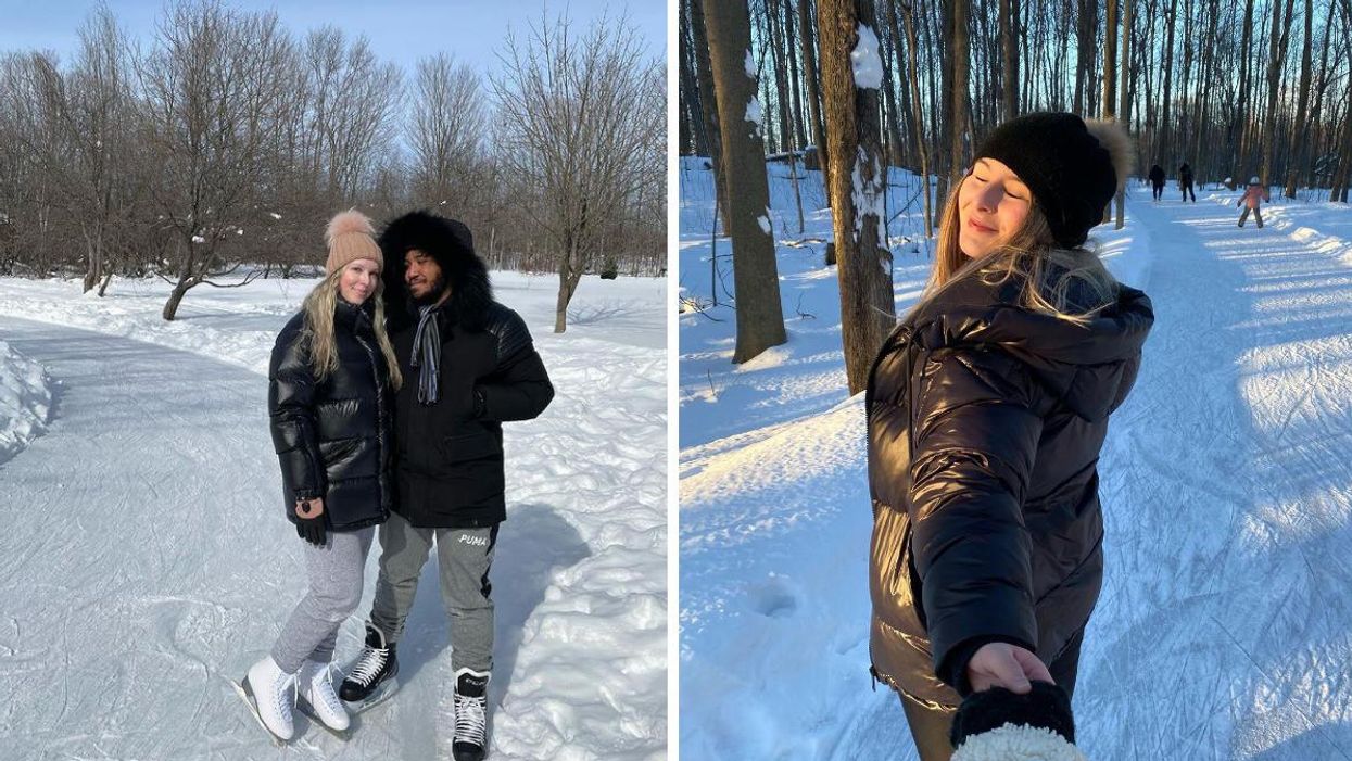 Tu peux patiner dans ce sentier en forêt tout près de Laval et c'est la « date » parfaite