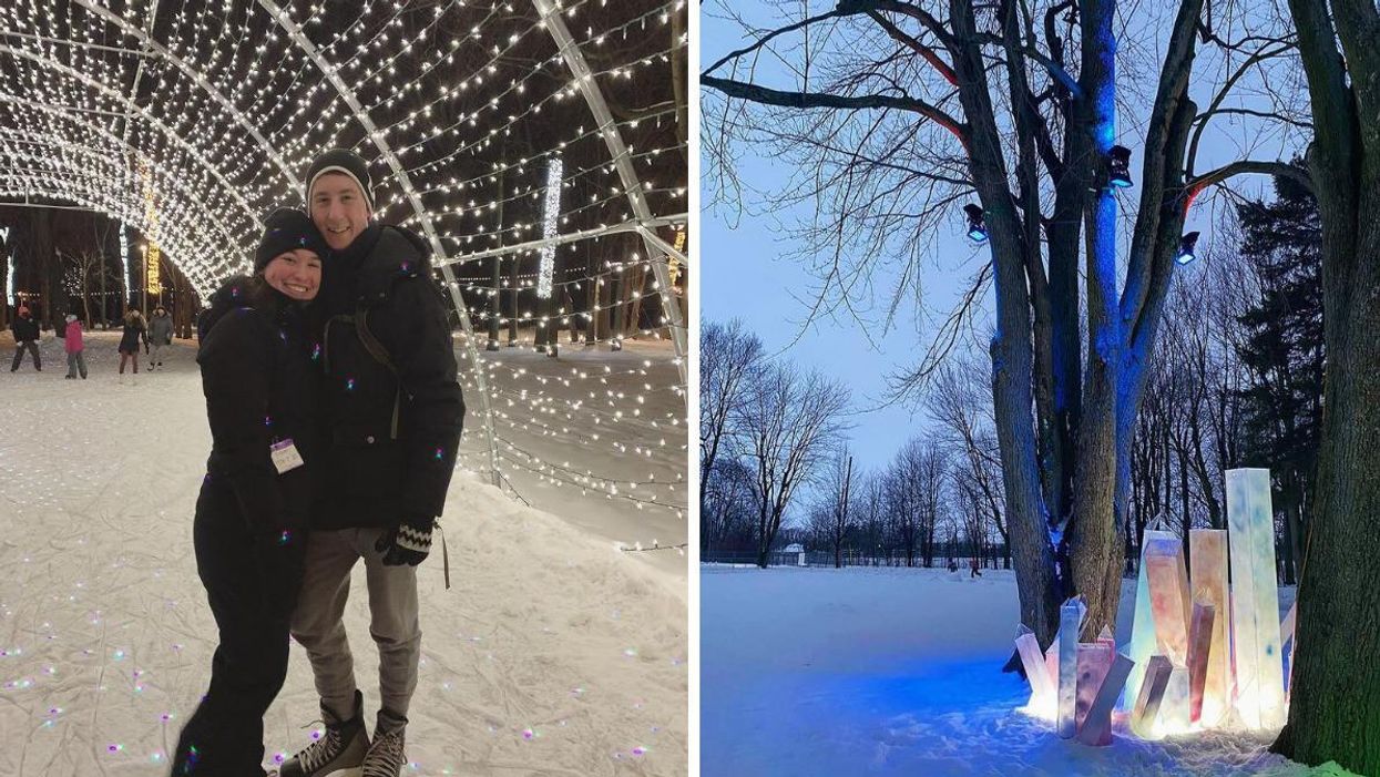 Tu peux patiner sous ce tunnel illuminé caché sur la Rive-Sud de Montréal avec une vue WOW