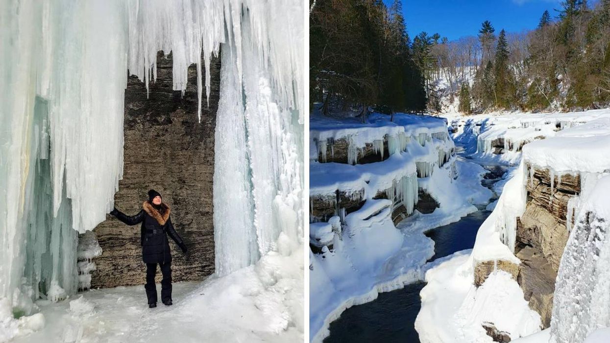 Tu peux visiter ce paysage glacé gratuitement près de Québec et c'est à couper le souffle