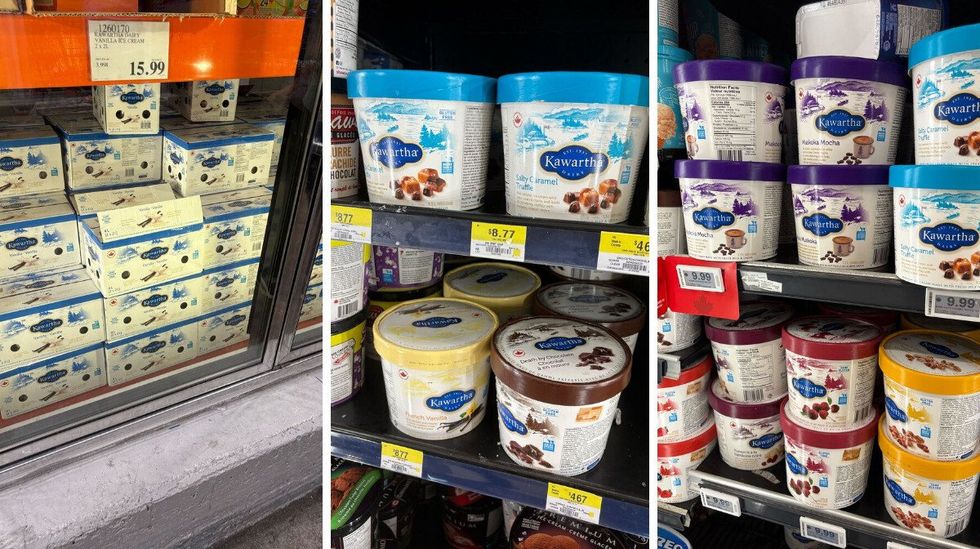 tubs of kawartha dairy ice cream at costco, walmart and loblaws