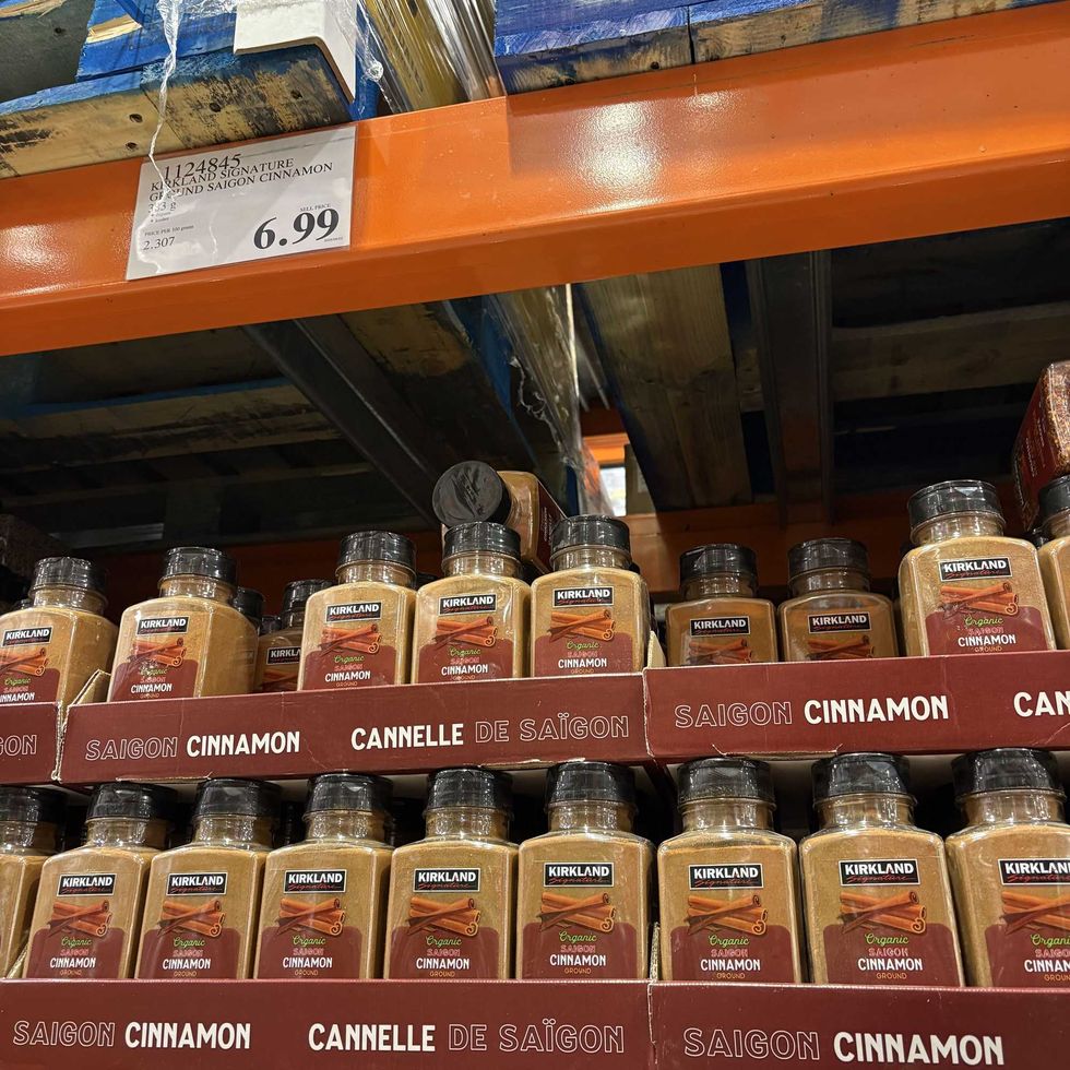 tubs of Kirkland Signature ground cinnamon at costco