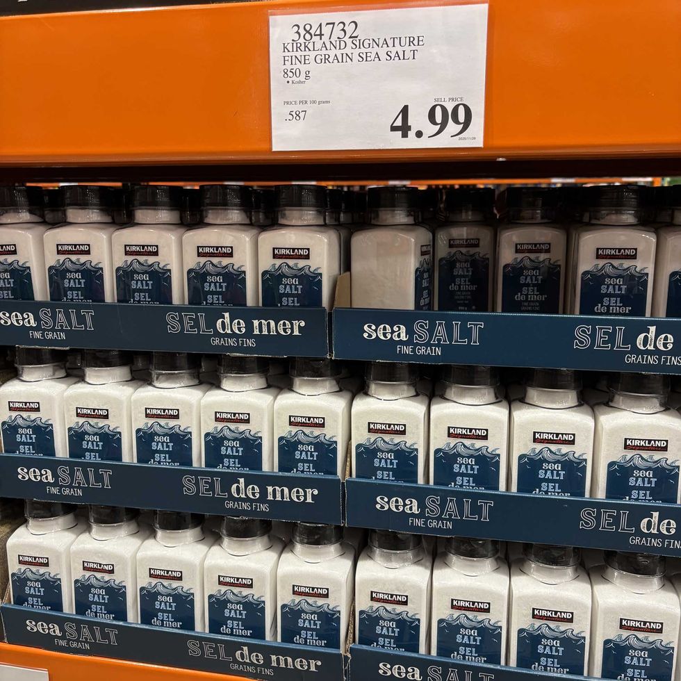 tubs of Kirkland Signature sea salt at costco