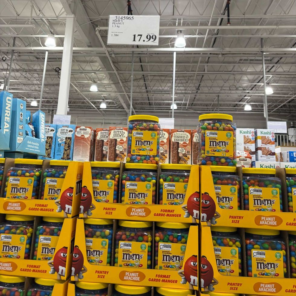 tubs of Peanut M&M's at costco