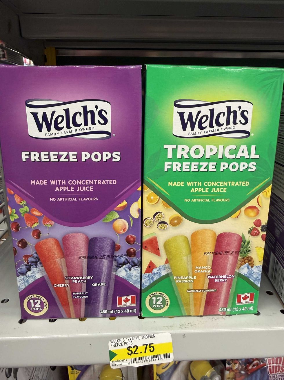 Two colourful boxes with a picture of freeze pops on the front.