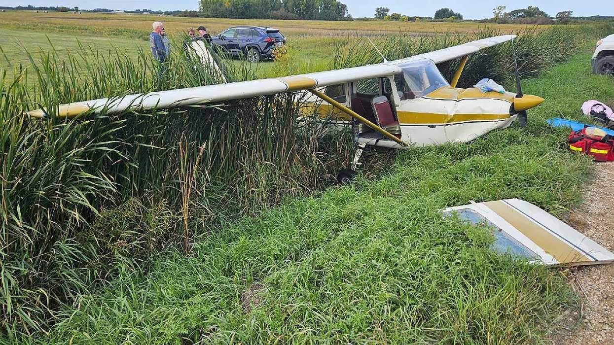 Two hurt as plane hits ditch at Manitoba air show