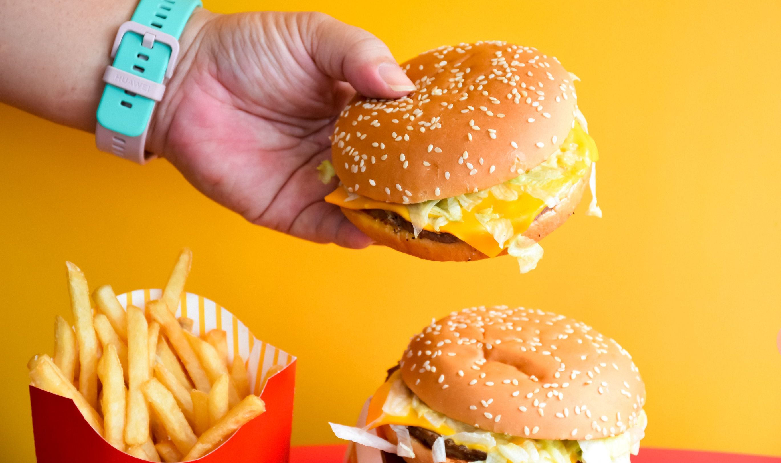 Two McDonald's burgers and fries.