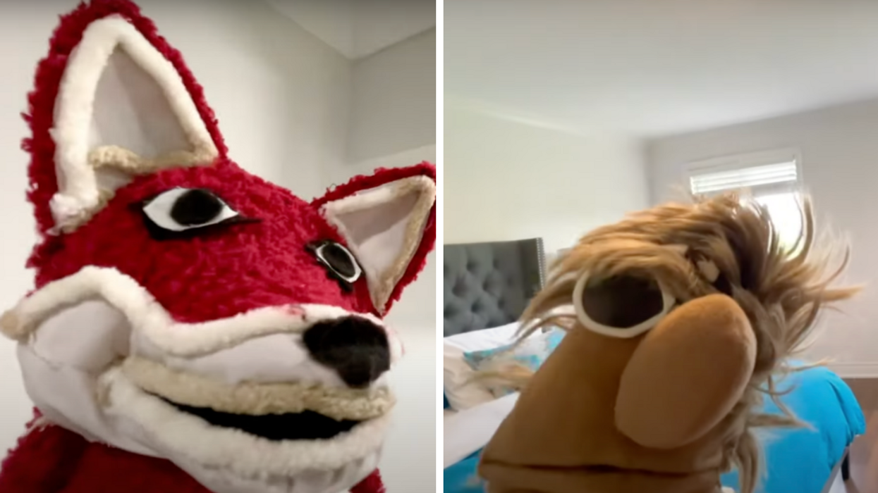 Two of the puppets featured in the GTA realtor's music video.
