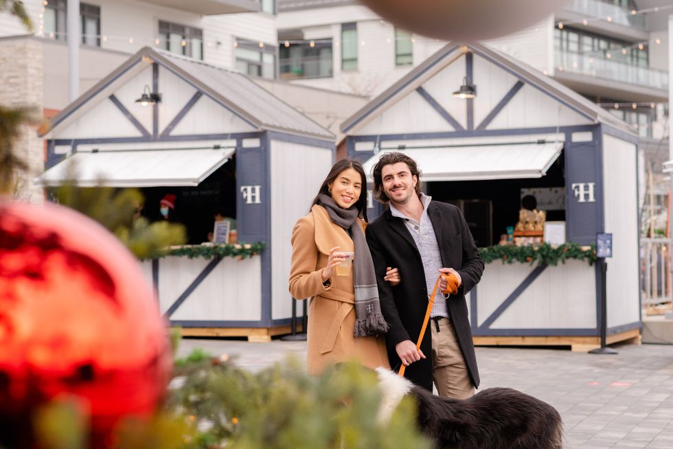 Two people at Friday Harbour Holiday Market.
