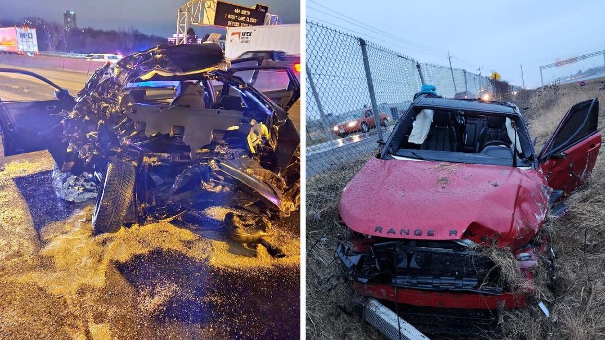 Two vehicles after separate crashes involving transport trucks on Ontario highways this week.