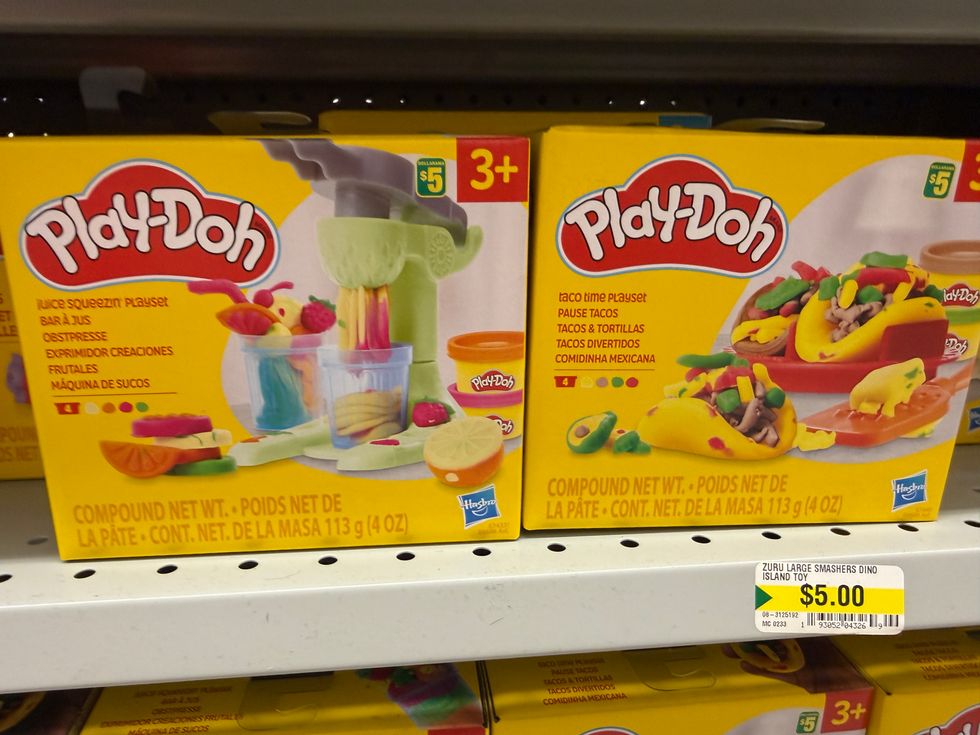Two yellow boxes that say Play-Doh on them.