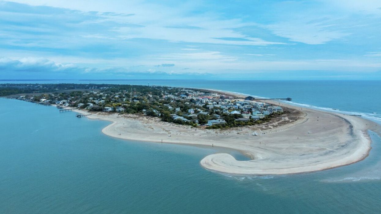 Tybee Island beach town surrounded by the Atlantic Ocean.