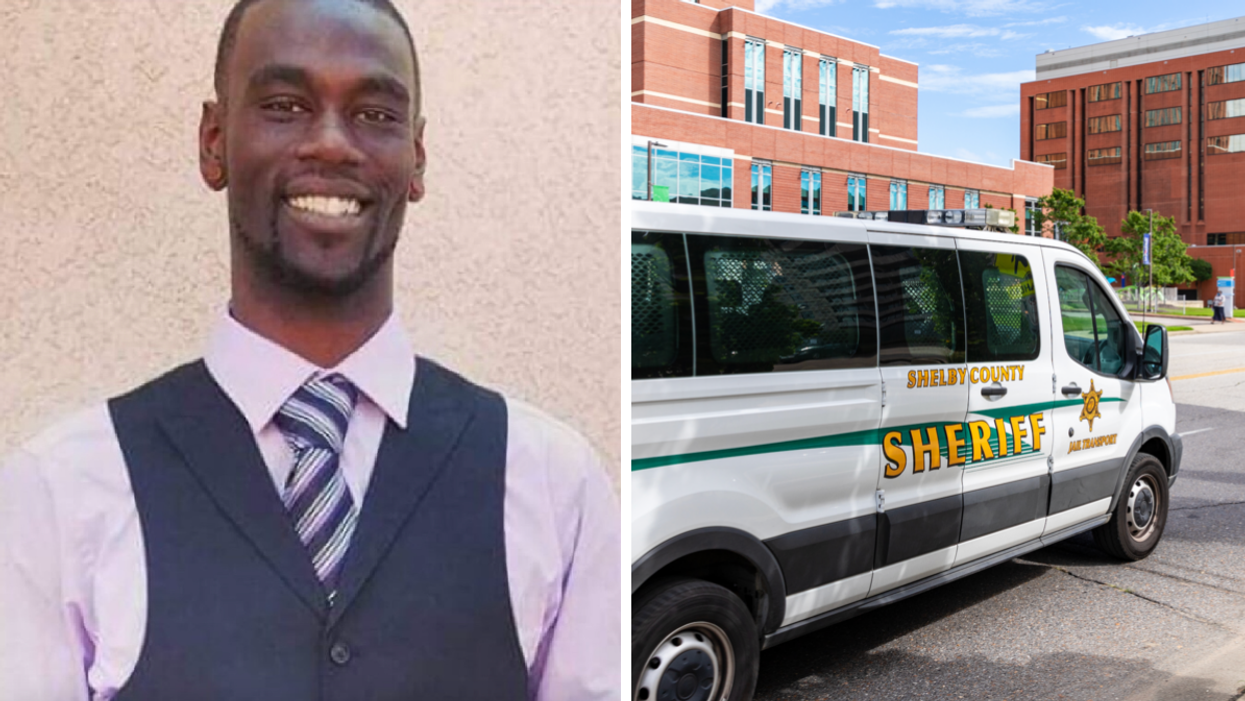 Tyre Nichols. Right: A Shelby County Sheriff's van.