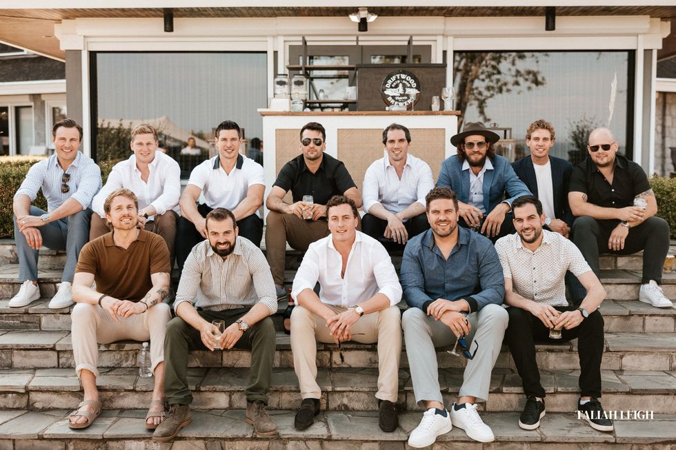 Tyson Barrie with his groomsmen.
