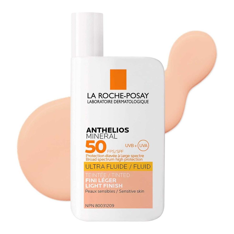 \u00c9cran solaire min\u00e9ral teint\u00e9 Anthelios FPS 50 de La Roche-Posay en rabais durant le Prime Day sur Amazon Canada.
