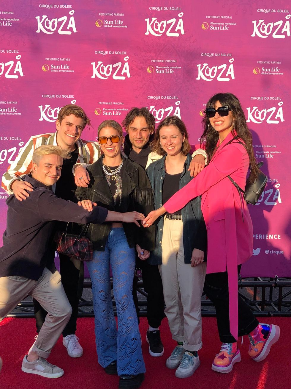 \u00c9douard Lagac\u00e9, Claudia Bouvette, Marianne Verville, Rosalie Bonenfant et deux accompagnateurs.