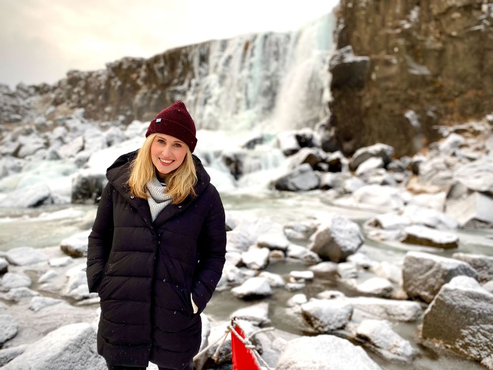 \u00d6xar\u00e1rfoss waterfall.