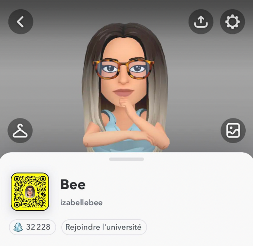 \u200b\u200bCapture d'\u00e9cran de Snapchat qui montre un Snapscore.