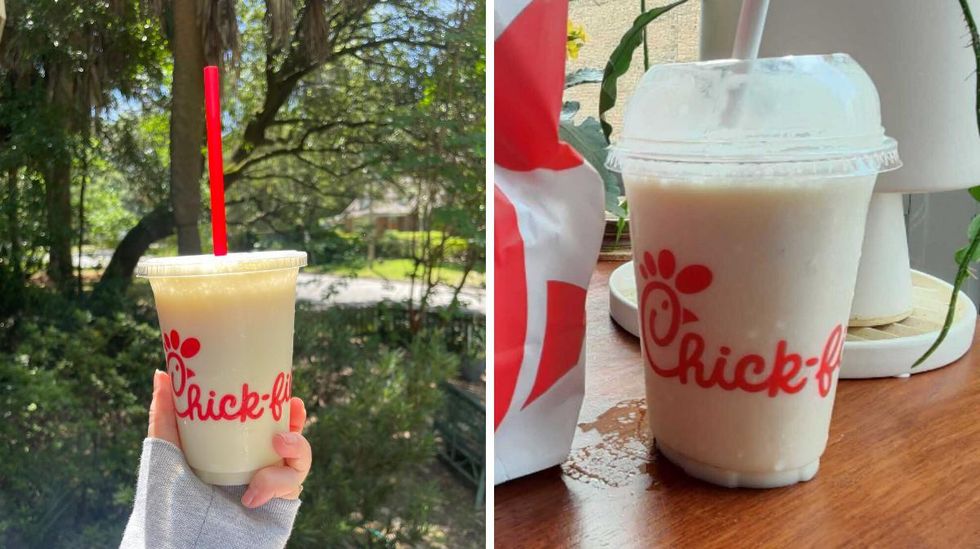 \u200b\u200bThe frosted lemonade from the U.S. Chick-fil-A. Right: \u200bThe nuggets from the Canadian Chick-fil-A.