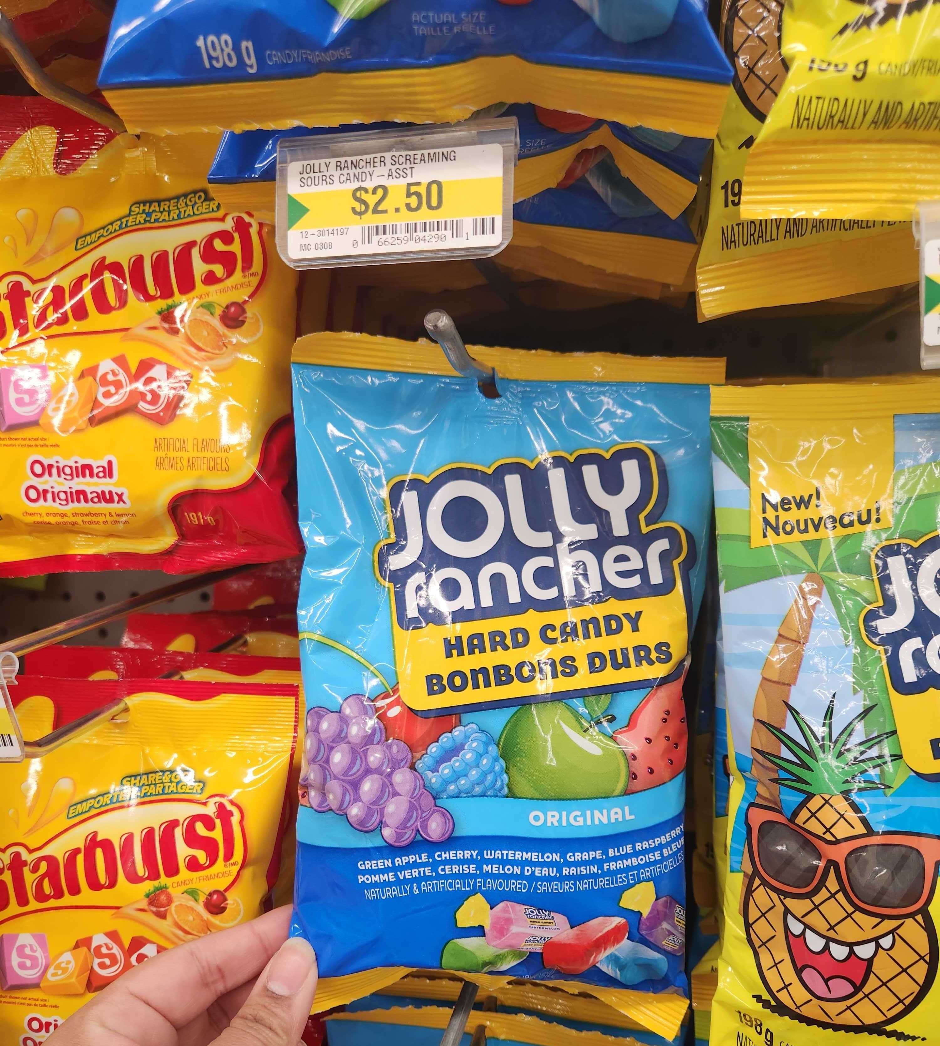 \u200bA bag of Jolly Ranchers at Dollarama.
