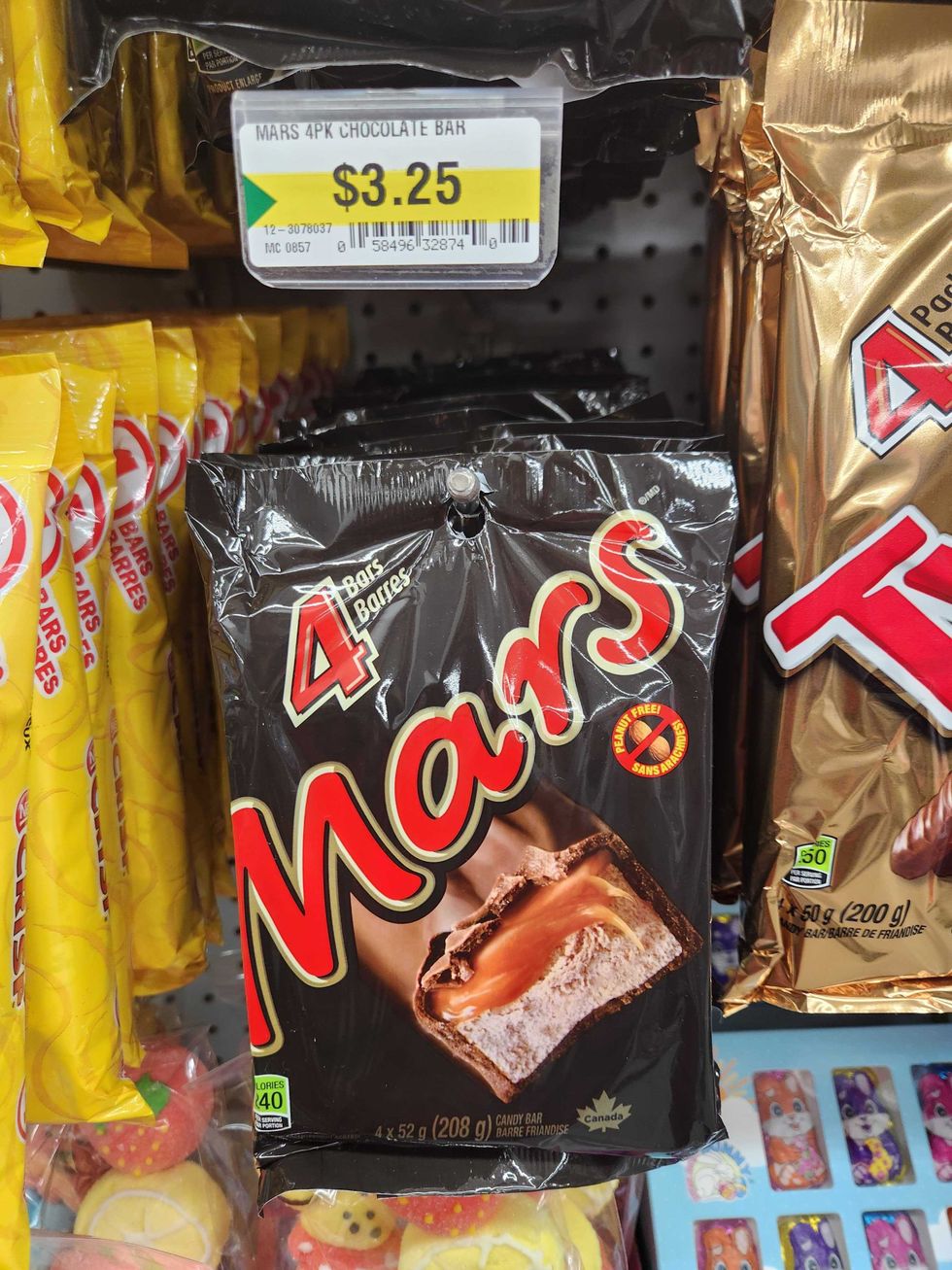 \u200bA bag of Mars chocolate bars at Dollarama.