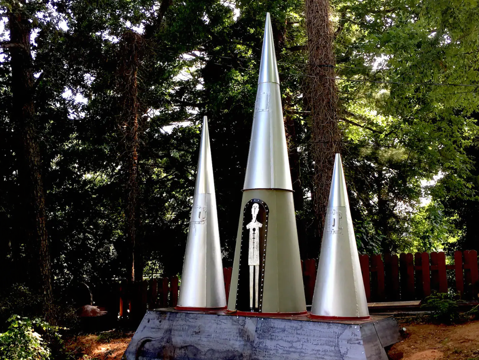 \u200bA metal statue at Druid Hill.