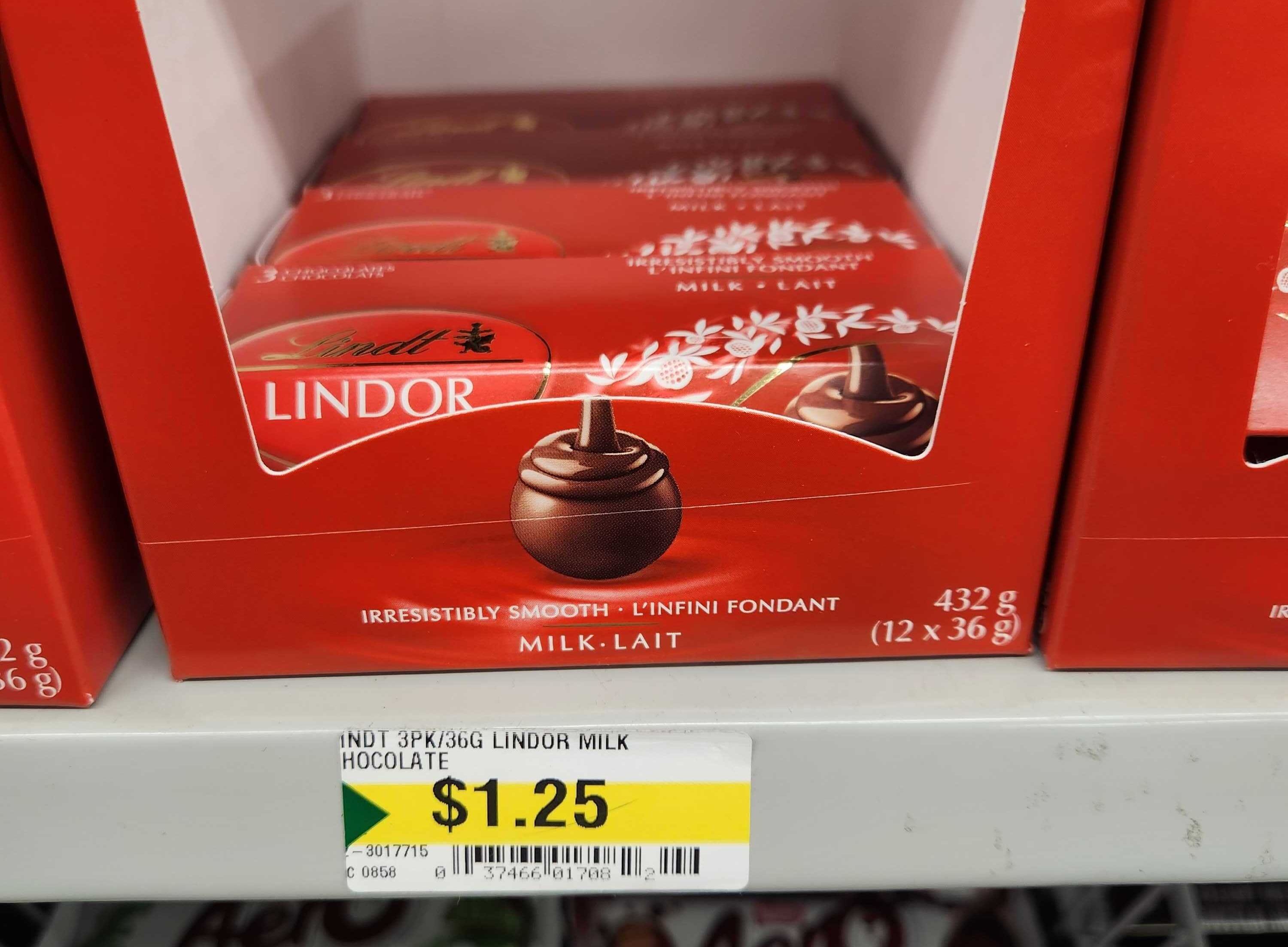 \u200bA package of Lindor chocolate at Dollarama.