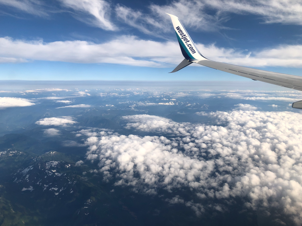 \u200bA WestJet flight.