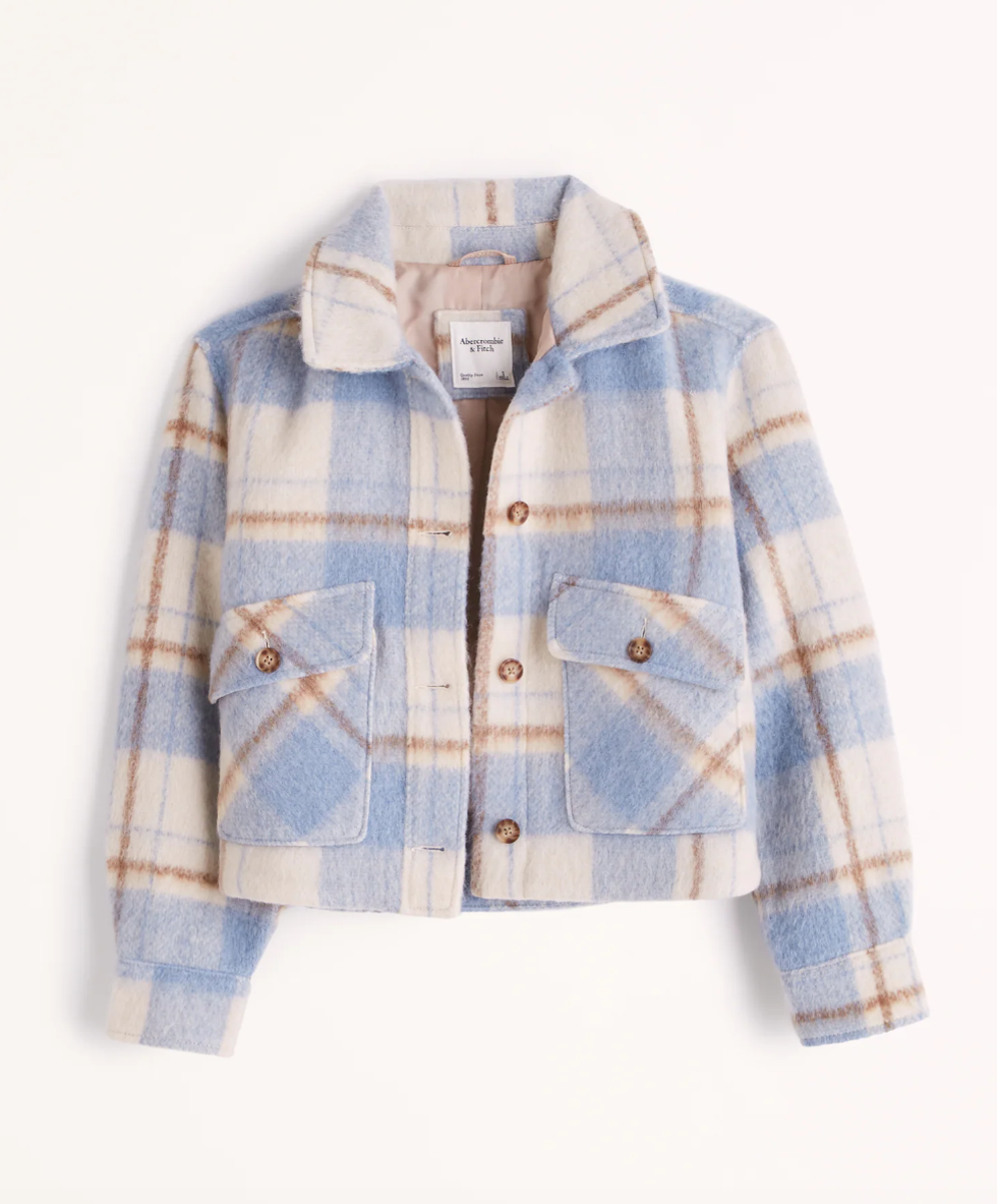 \u200bAbercrombie Cropped Cozy Shirt Jacket.