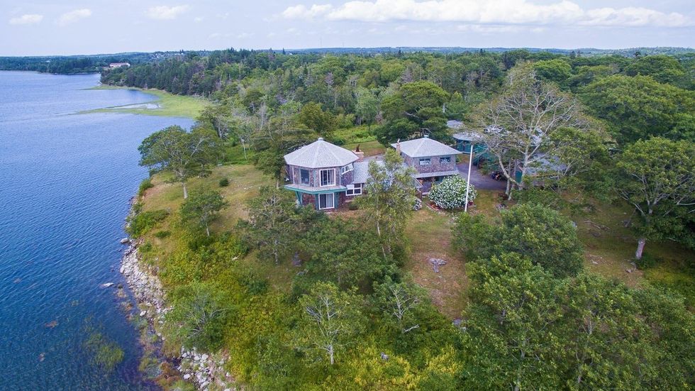 \u200bAerial view of the house for sale in Nova Scotia.