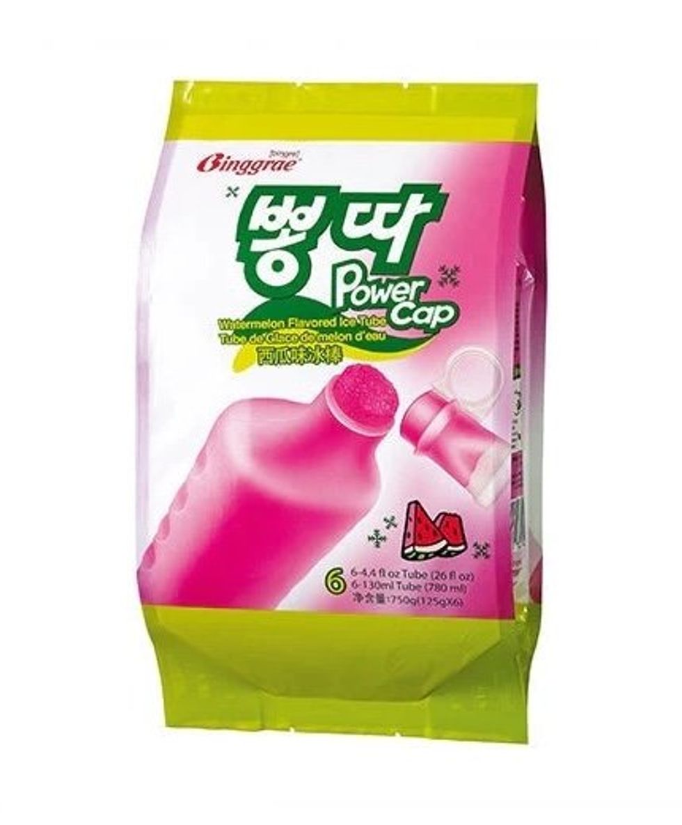 \u200bBinggrae Power Cap, Watermelon Flavored Ice Tube, 6 x 130 ml.