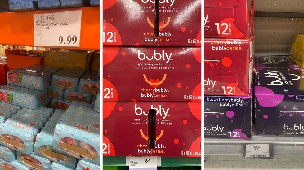 \u200bbubly sparkling water cases at costco, sobeys and walmart