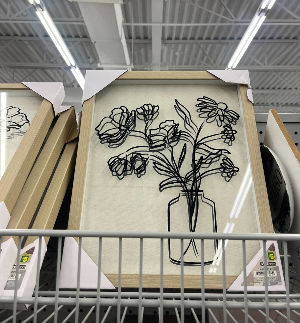 \u200bCadre au design minimaliste de fleurs.