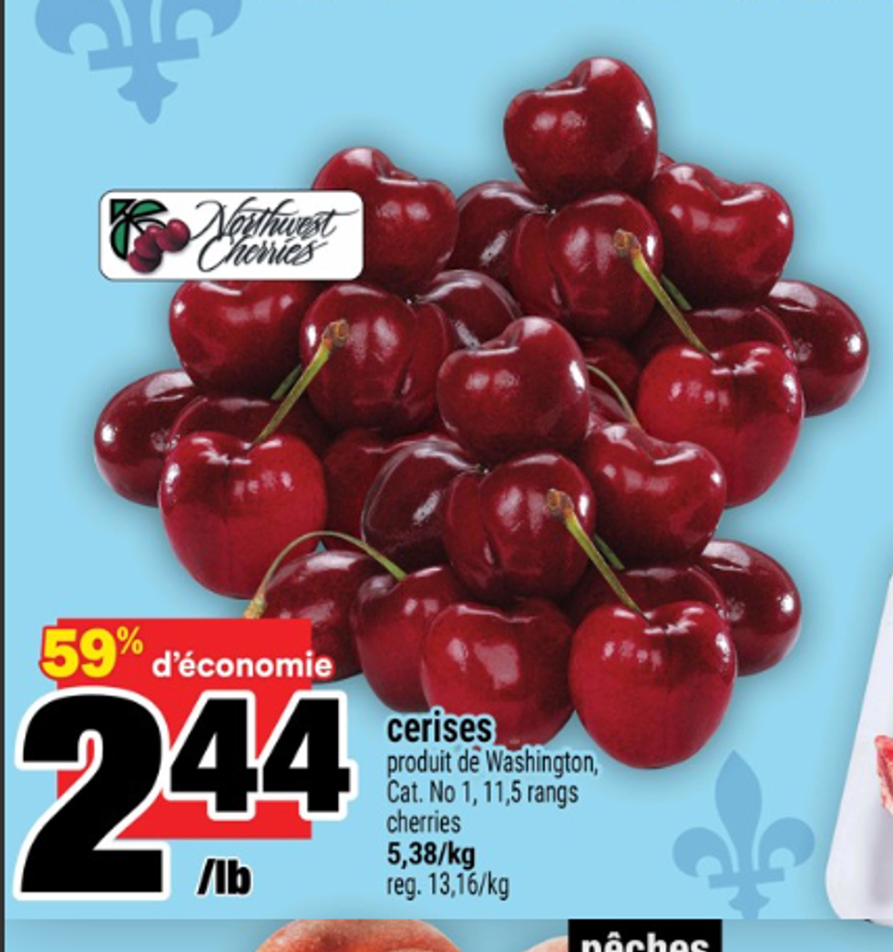 \u200bCerises en sp\u00e9cial dans la circulaire de Super C.