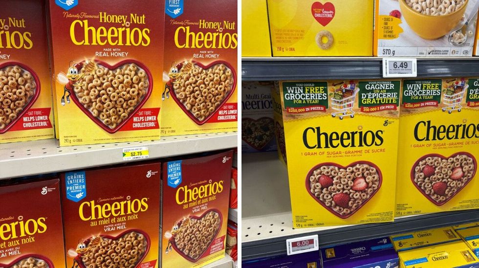 \u200bCheerios at Dollarama. Right: Cheerios at Loblaws.