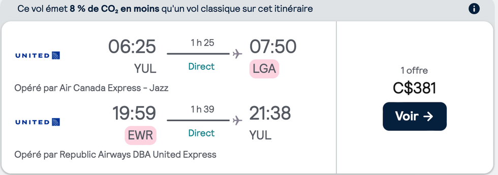 \u200bDes billets United pour New York.