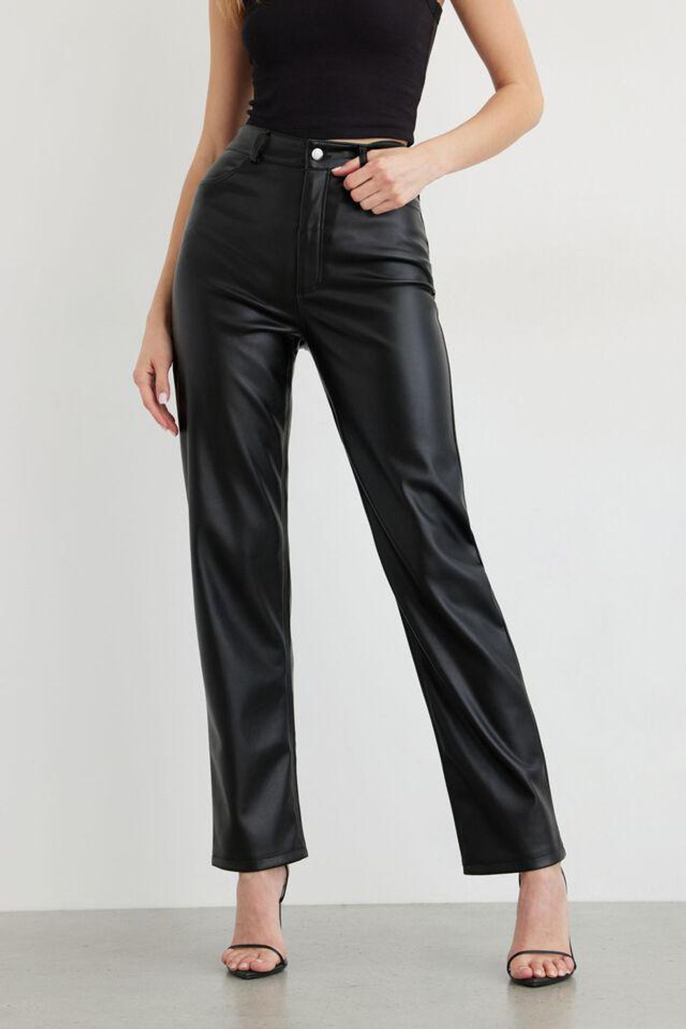 \u200bDynamite Gisele Faux Leather Straight Pants.